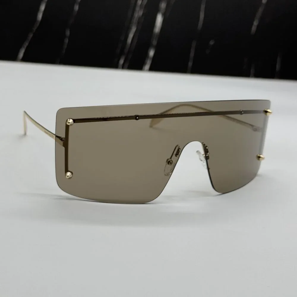 NEW AM0412S 002 ALEXANDER MCQUEEN SHIELD UNISEX SUNGLASSES